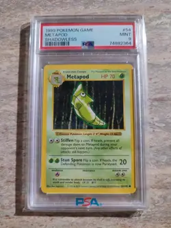 1999 Pokemon Metapod Shadowless 54/102 PSA 9 Base Set - Image 1