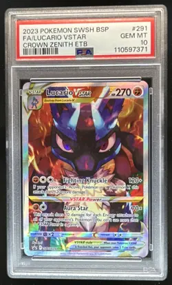 2023 Pokemon SWSH Black Star Promos Lucario VST Full Art #SWSH291 PSA 10 - Image 1