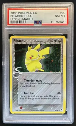 2006 Pokemon EX Legend Maker Pikachu #93/92 PSA 8 - Image 1
