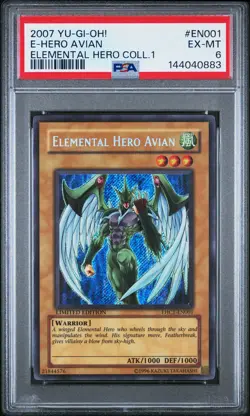 2007 YU-GI-OH! ELEMENTAL HERO COLL 1 #EN001 ELEMENTAL HERO AVIAN PSA 6 - Image 1