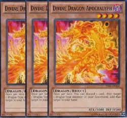 Yugioh - Divine Dragon Apocralyph x 3 - NM - Free Holographic Card - Image 1