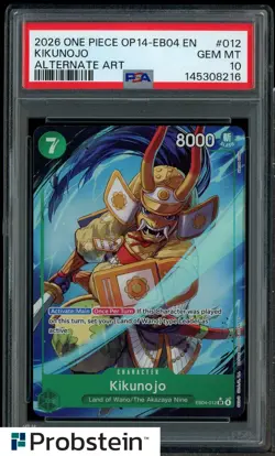 2026 One Piece OP14-EB04 EN Alternate Art #012 Kikunojo PSA 10 GEM MINT - Image 1
