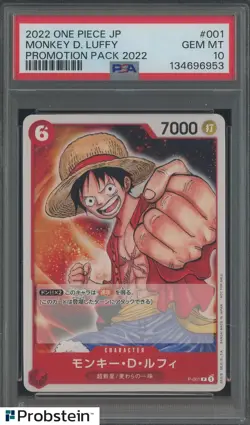 2022 One Piece JPN Promotion Pack #001 Monkey D. Luffy PSA 10 GEM MINT - Image 1