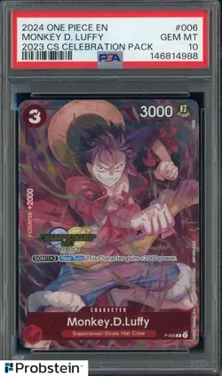 2024 One Piece EN CS Celebration Pack #006 Monkey D. Luffy PSA 10 GEM MINT - Image 1