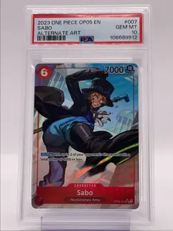 SABO 2023 ONE PIECE AWAKENING ALTERNATE ART SUPER RARE #OP05-007 PSA 10 Q1219 - Image 1