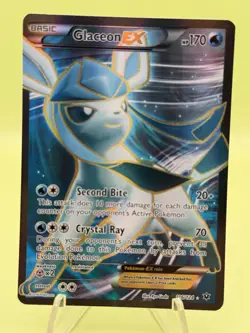 Pokemon TCG Glaceon-EX Fates Collide Holo Card 116/124 Full Art Ultra Rare - Image 1
