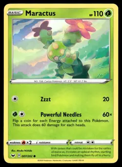 Maractus 7/202 Pokemon Card Sword & Shield Common 110 HP Lightly Played AD - Image 1