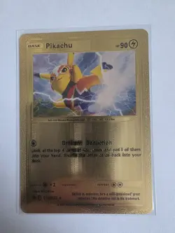 Pikachu Gold Foil Pokemon Card 076/073 SECRET Fan Art /Collectible - Image 1