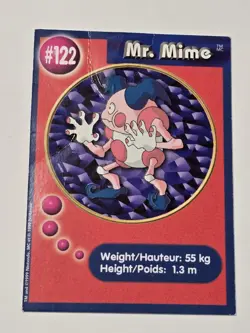 Pokemon 1999 Burger King Promo Card Mr. Mime #122 Pokemon PokeTrivia TCG HP - Image 1