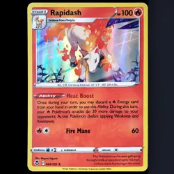 Rapidash HOLO 022/195 NM - Silver Tempest Sword Shield Pokemon TCG Card - Image 1