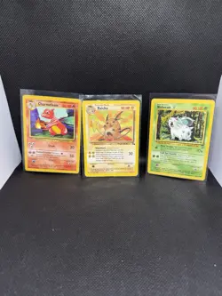Pokemon TCG Base Set & Team Rocket 13 Card Lot - Charmeleon, Raichu, Pikachu - Image 1