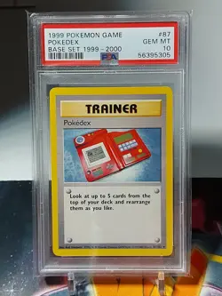 1999-2000 Pokemon Base Set 4th Print PSA 10 Pokedex - Image 1