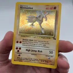 Pokemon TCG Hitmonlee 1999 Fossil Holo Card 7/62 Unlimited Holo Rare MP - Image 1
