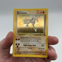 Pokemon TCG Hitmonlee 1999 Fossil Holo Card 7/62 Unlimited Holo Rare MP - Image 2