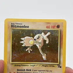 Pokemon TCG Hitmonlee 1999 Fossil Holo Card 7/62 Unlimited Holo Rare MP - Image 3