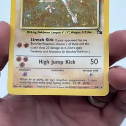 Pokemon TCG Hitmonlee 1999 Fossil Holo Card 7/62 Unlimited Holo Rare MP - Image 5