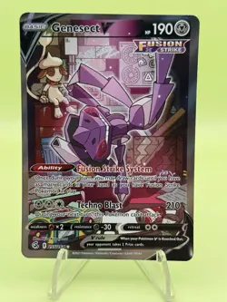 Pokemon Genesect V 255/264 Fusion Strike Alt Art Holo Card (NM) - Image 1