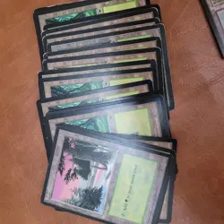 100+ Basic Lands Plains island swamp mountain forest Black Bordered OLD HP /used - Image 2