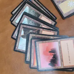 100+ Basic Lands Plains island swamp mountain forest Black Bordered OLD HP /used - Image 3