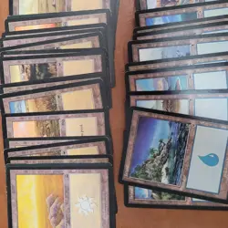 100+ Basic Lands Plains island swamp mountain forest Black Bordered OLD HP /used - Image 4