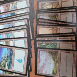 100+ Basic Lands Plains island swamp mountain forest Black Bordered OLD HP /used - Image 5