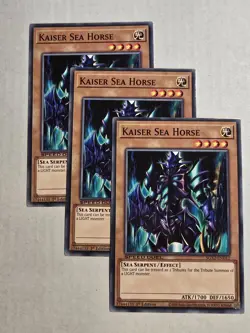3x KAISER SEA HORSE MONSTER 1ST EDITION SGX2-END12 COMMON YUGIOH NM / UNPLAYED - Image 1