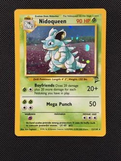 Pokemon TCG Nidoqueen Base Set 2 Holo Rare Card 12/130 - MP Condition - Image 1
