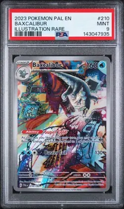 PSA 9 MINT Baxcalibur 2023 Paldea Evolved 210/193 Illustration Rare Pokemon Card - Image 1