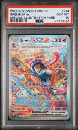 POKEMON 2024 GRENINJA ex SPECIAL ILLUS. RARE TWILIGHT MASQUERADE #214 PSA 10 - Image 1