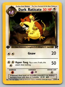 Pokemon TCG Team Rocket Dark Raticate 51/82 - Image 1