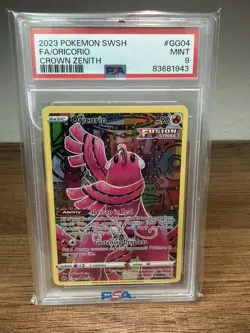 2023 POKEMON SWORD & SHIELD CROWN ZENITH #GG04 FULL ART/ORICORIO PSA 9 - Image 1