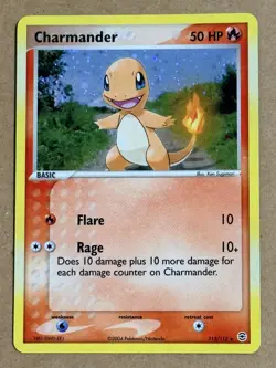 2004 POKEMON EX RED & GREEN #113/112 CHARMANDER HOLO - SECRET RARE - MINT - Image 1