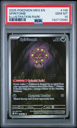 2025 POKEMON MEG EN-MEGA EVOLUTION ILLUSTRATION RARE #148 SPIRITOMB PSA 10 - Image 1