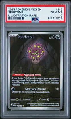 2025 POKEMON MEG EN-MEGA EVOLUTION ILLUSTRATION RARE #148 SPIRITOMB PSA 10 - Image 1