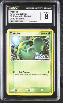 Pokemon 2006 Treecko GenCon 2006 EX Emerald #70 CGC 8 - Image 1