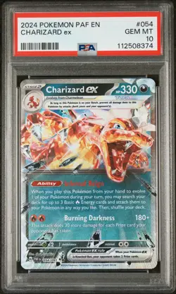 2024 POKEMON PAF EN-PALDEAN FATES #054 CHARIZARD EX PSA 10 - Image 1