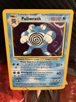 Pokemon Poliwrath 13/102 Base Set Holo Rare 1999 WOTC LP Unlimited - Image 1