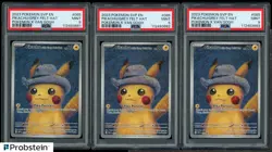 Lot of (3) Pokemon SVP EN Pokemon X Van Gogh Pikachu with Grey Felt Hat PSA 9 - Image 1