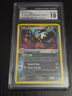 2004 Pokemon EX Team Rocket Returns Dark Gyarados 36/109 CGC 10 English Non-Holo - Image 1
