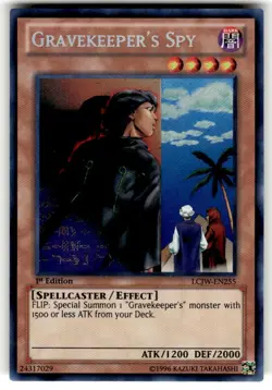 Yugioh Gravekeeper's Spy 1st Edition Secret Rare LCJW-EN255 NM - Image 1