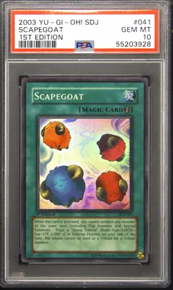 2003 YU-GI-OH! STARTER DECK: JOEY 1ST ED #041 SCAPEGOAT PSA 10 - Image 1