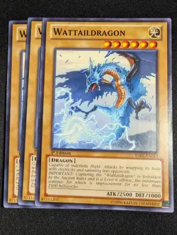Yugioh - 3x Wattaildragon YSKR-EN012 1st Edition Common NM - Image 1