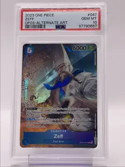 ZEFF 2023 ONE PIECE PILLARS OF ALTERNATE ART RARE #OP03-047 PSA 10 Q1219 - Image 1