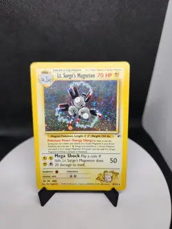 LT Surges Magneton 8/132 Gym Heroes Holo Rare Vintage Pokemon TCG Card LP - Image 1