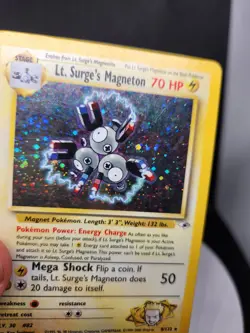 LT Surges Magneton 8/132 Gym Heroes Holo Rare Vintage Pokemon TCG Card LP - Image 5