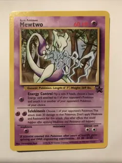 Pokemon Card Mewtwo Black Star Promo 12 Near Mint - Image 1