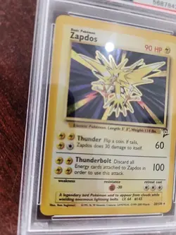 Zapdos Base Set 2 Holo Pokemon Card WOTC NM Mint PSA 8 - Image 2