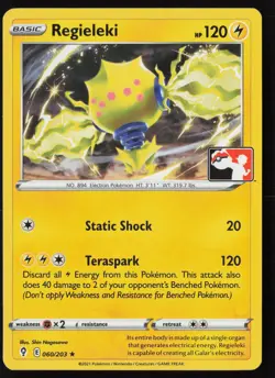 Pokemon Regieleki - 060/203 Prize Pack Series Cards Non-Holo Pack Fresh - NM - Image 1