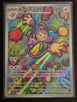 Ambipom 107/094 Phantasmal Flames Illustration Rare Holo Pokemon TCG Card NM - Image 1