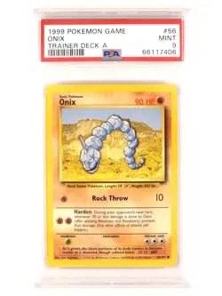 PSA 9 Onix 56/102 Trainer Deck A Red Back 1999 Pokemon Card POP 52 - Image 1